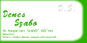 denes szabo business card